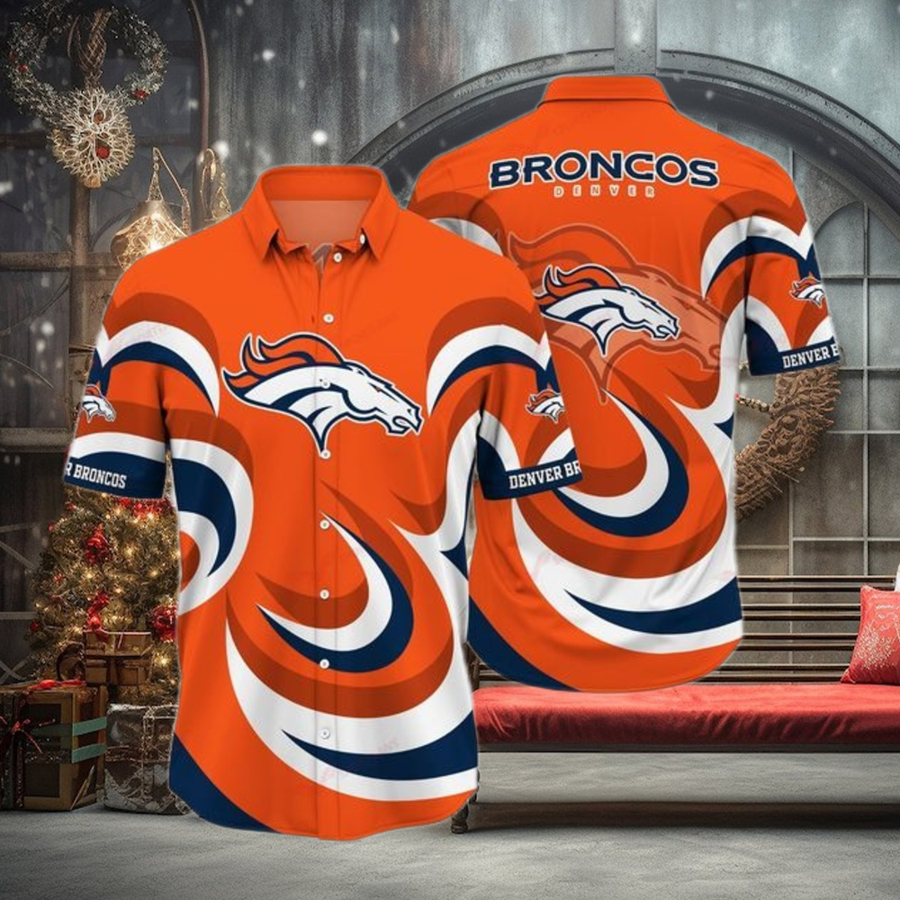 Denver Broncos Logo NFL Football Team Men Hawaiian Shirt Custom Best Football Fan Gift Denver Broncos Logo NFL Football Team Men Hawaiian Shirt Custom Best Football Fan Gift