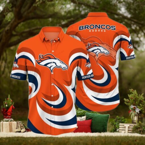 Denver Broncos Logo NFL Football Team Men Hawaiian Shirt Custom Best Football Fan Gift