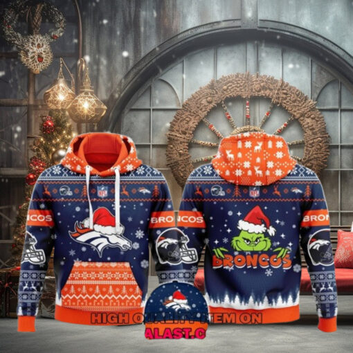 Denver Broncos Merry Christmas Ugly Hoodie Sweatshirt
