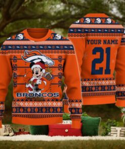 Denver Broncos Mickey Mouse Santa Ugly Christmas Sweater
