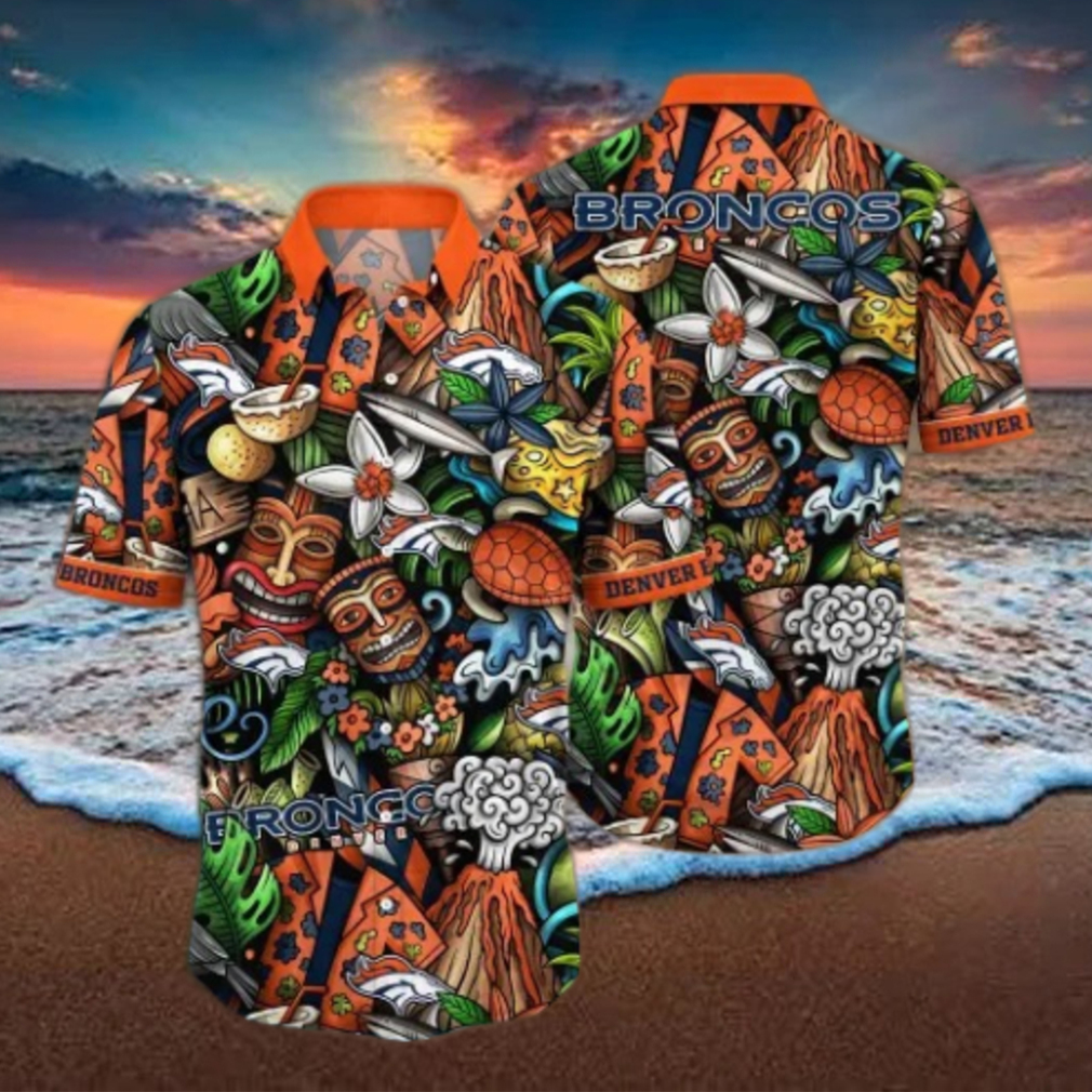 Denver Broncos NFL Flower Hawaii Shirt And Tshirt For Fans Denver Broncos NFL Flower Hawaii Shirt And Tshirt For Fans