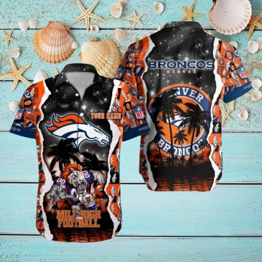 Denver Broncos NFL Hawaiian Shirt Custom Name 3D All Over Printed Hawaii Shirt