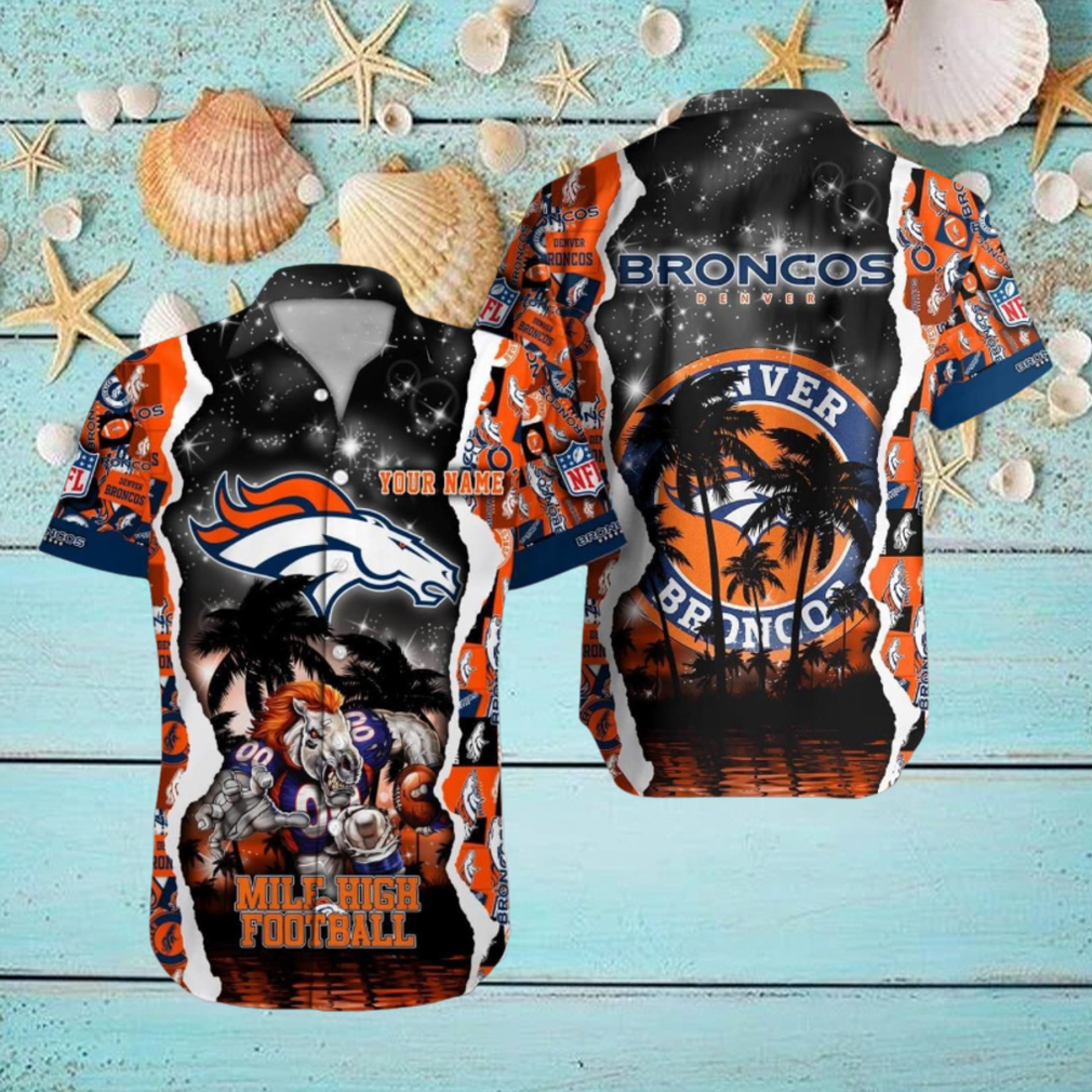 Denver Broncos NFL Hawaiian Shirt Custom Name 3D All Over Printed Hawaii Shirt Denver Broncos NFL Hawaiian Shirt Custom Name 3D All Over Printed Hawaii Shirt