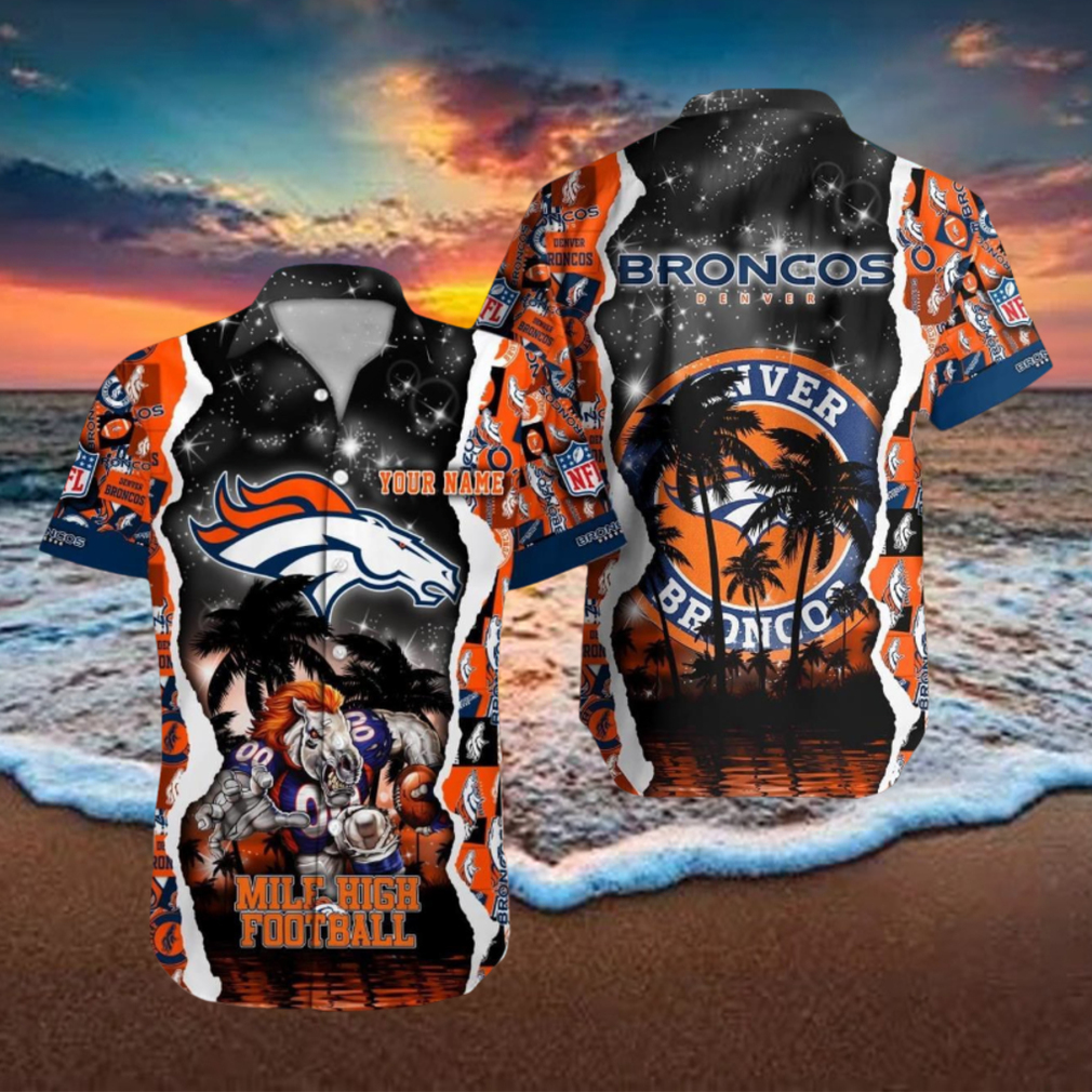 Denver Broncos NFL Hawaiian Shirt Custom Name 3D All Over Printed Hawaii Shirt Denver Broncos NFL Hawaiian Shirt Custom Name 3D All Over Printed Hawaii Shirt