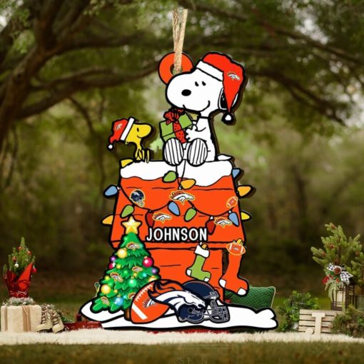Denver Broncos NFL Snoopy Ornament Personalized Christmas 2023 Holidays