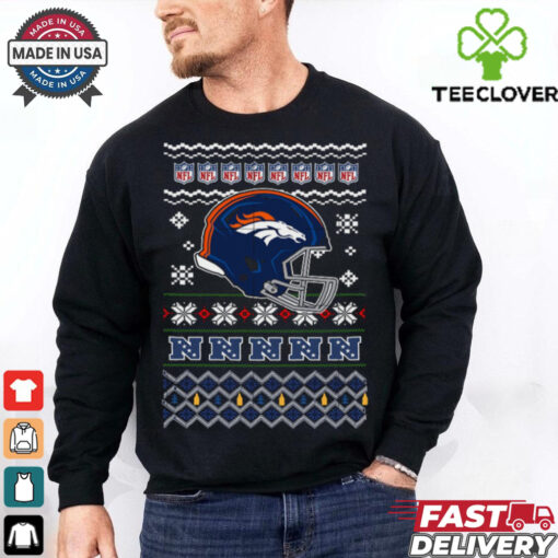 Denver Broncos NFL football Christmas helmet shirt
