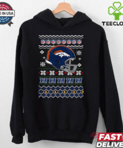 Denver Broncos NFL football Christmas helmet shirt