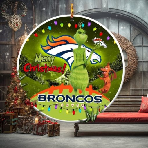 Denver Broncos Nfl Funny Grinch Christmas Ornaments