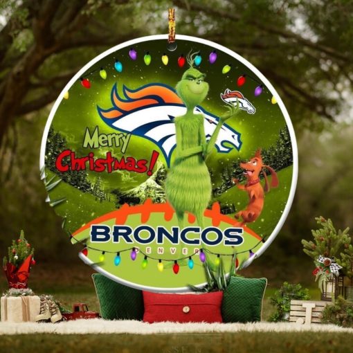 Denver Broncos Nfl Funny Grinch Christmas Ornaments