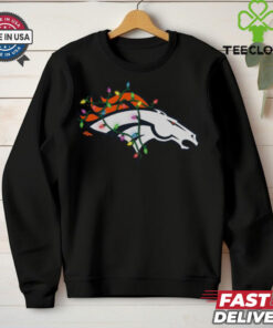 Denver Broncos Primary Logo Holiday Lights T Shirt