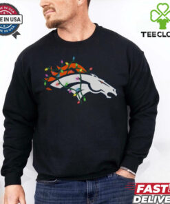 Denver Broncos Primary Logo Holiday Lights T Shirt 1 Denver Broncos Primary Logo Holiday Lights T Shirt