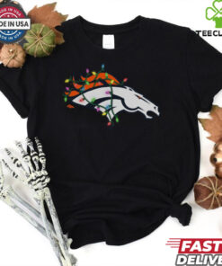 Denver Broncos Primary Logo Holiday Lights T Shirt 3 Denver Broncos Primary Logo Holiday Lights T Shirt