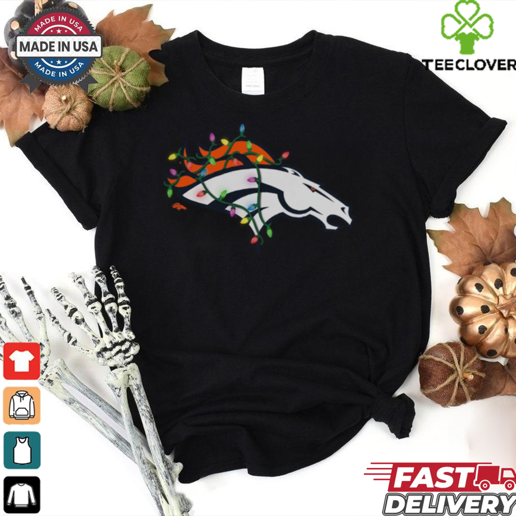 Denver Broncos Primary Logo Holiday Lights T Shirt Denver Broncos Primary Logo Holiday Lights T Shirt