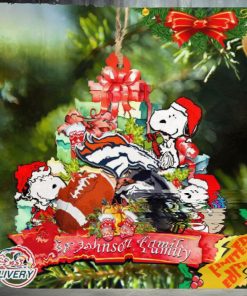 Denver Broncos Snoopy And NFL Sport Ornament Personalized Your Family Name