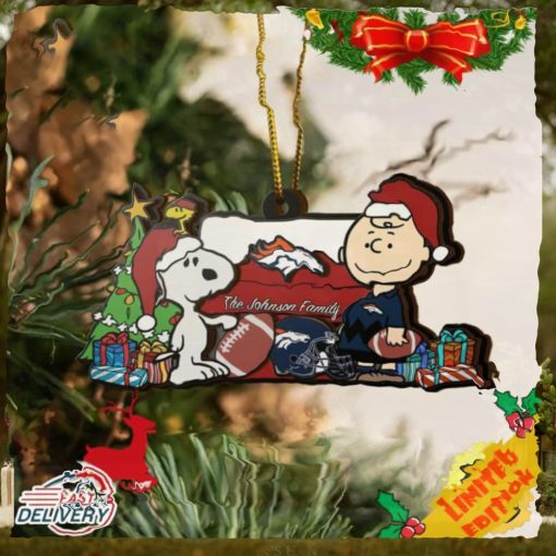 Denver Broncos Snoopy NFL Sport Ornament Custom Your Family Name