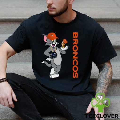 Denver Broncos T Shirt Print Tom And Jerry Nfl Tom And Jerry Thoodie, sweater, longsleeve, shirt v-neck, t-shirt For Fans