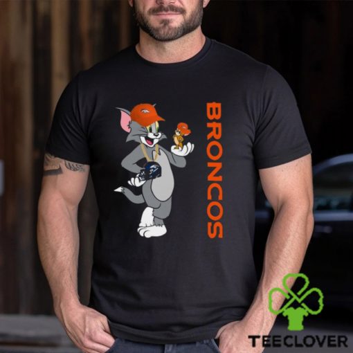 Denver Broncos T Shirt Print Tom And Jerry Nfl Tom And Jerry Thoodie, sweater, longsleeve, shirt v-neck, t-shirt For Fans