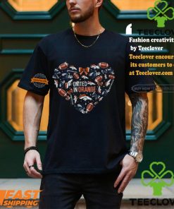 Denver Broncos United In Orange Football Lover Heart T Shirt