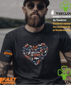 Denver Broncos United In Orange Football Lover Heart T Shirt