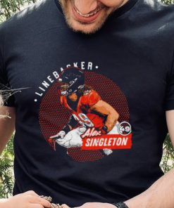 Denver Broncos football Alex Singleton 49 player linebacker action pose dots shirt