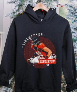 Denver Broncos football Alex Singleton 49 player linebacker action pose dots shirt 3 Denver Broncos football Alex Singleton 49 player linebacker action pose dots shirt