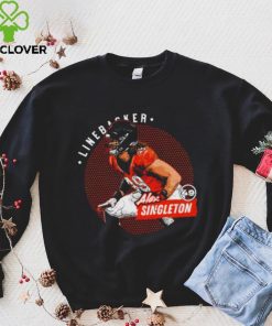 Denver Broncos football Alex Singleton 49 player linebacker action pose dots shirt 4 Denver Broncos football Alex Singleton 49 player linebacker action pose dots shirt