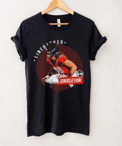 Denver Broncos football Alex Singleton 49 player linebacker action pose dots shirt 6 Denver Broncos football Alex Singleton 49 player linebacker action pose dots shirt