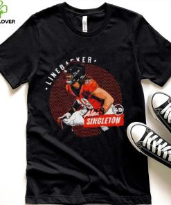 Denver Broncos football Alex Singleton 49 player linebacker action pose dots shirt 7 Denver Broncos football Alex Singleton 49 player linebacker action pose dots shirt