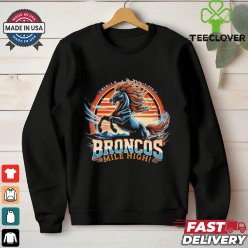 Denver Broncos mile high sunset vintage football shirt