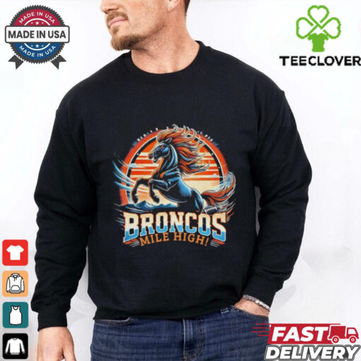 Denver Broncos mile high sunset vintage football shirt