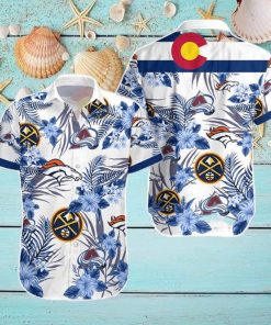 Denver Broncos x Denver Nuggets Colorado Avalanche Summer Hawaiian Shirt