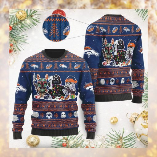 Denver BroncosI Star Wars Ugly Christmas Sweater Sweathoodie, sweater, longsleeve, shirt v-neck, t-shirt Holiday Party 2021 Plus Size  Darth Vader Boba Fett Stormtrooper