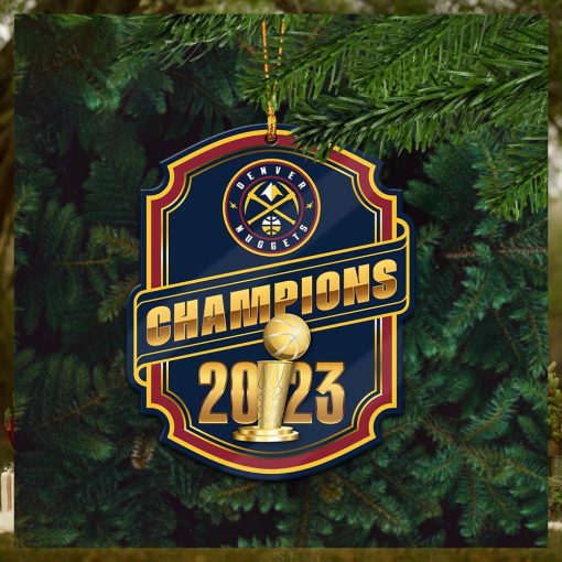 Denver Nuggets 2023 NBA Champions Logo Custom Name Holiday Christmas Tree Decorations Ornament