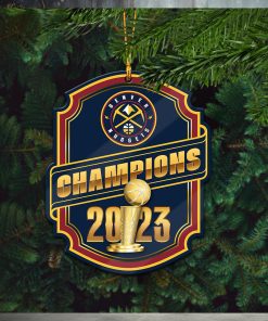 Denver Nuggets 2023 NBA Champions Logo Custom Name Holiday Christmas Tree Decorations Ornament