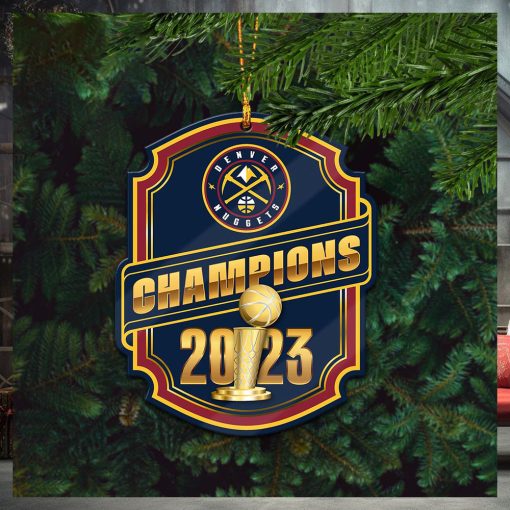 Denver Nuggets 2023 NBA Champions Logo Custom Name Holiday Christmas Tree Decorations Ornament