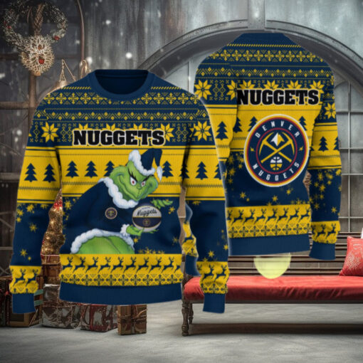 Denver Nuggets Grinch Christmas Ugly Sweater