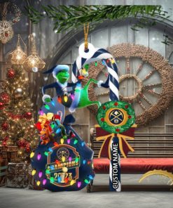 Denver Nuggets NBA Grinch Candy Cane Personalized Xmas Gifts Christmas Tree Decorations Ornament