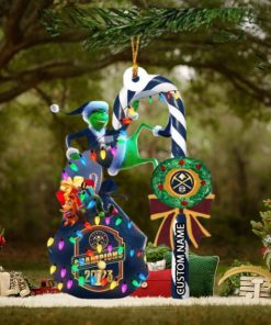 Denver Nuggets NBA Grinch Candy Cane Personalized Xmas Gifts Christmas Tree Decorations Ornament