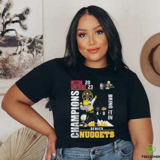 Denver Nuggets Rocky the Mountain Lion Western Conference 2023 Champions Bring It In shirt