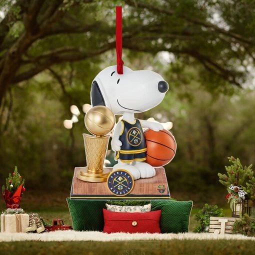 Denver Nuggets Snoopy Peanuts 2023 Nba Champions Trophy Ornament
