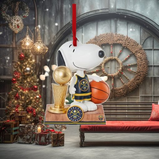 Denver Nuggets Snoopy Peanuts 2023 Nba Champions Trophy Ornament