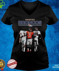 Denver broncos 7 john elway 3 russell wilson 18 peyton manning signatures shirts