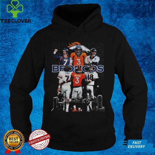 Denver broncos john elway russell wilson and peyton manning signatures hoodie, sweater, longsleeve, shirt v-neck, t-shirts