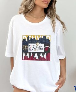 Denver nuggets vs. miamI heat 2023 NBA finals matchup skyline shirt