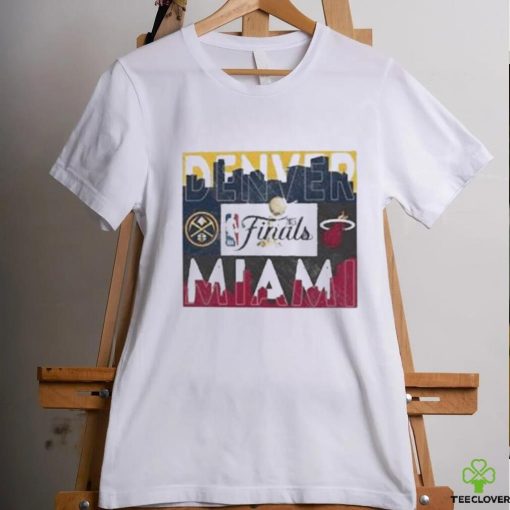 Denver nuggets vs. miamI heat 2023 NBA finals matchup skyline shirt