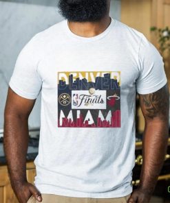 Denver nuggets vs. miamI heat 2023 NBA finals matchup skyline shirt