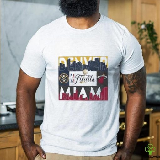 Denver nuggets vs. miamI heat 2023 NBA finals matchup skyline shirt