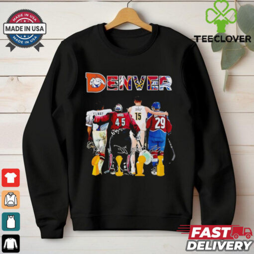 Denver sports Elway Ward Jokic and MacKinnon signatures shirt