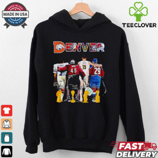 Denver sports Elway Ward Jokic and MacKinnon signatures shirt
