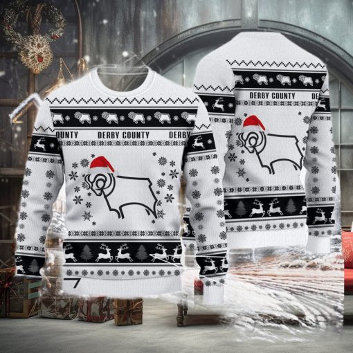 Derby County Exclusive Efl Logo Team Ugly Christmas Sweater For Fans Gift Unisex Sweatshirt